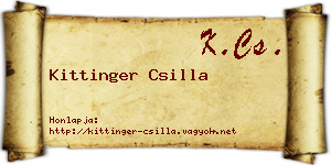 Kittinger Csilla névjegykártya